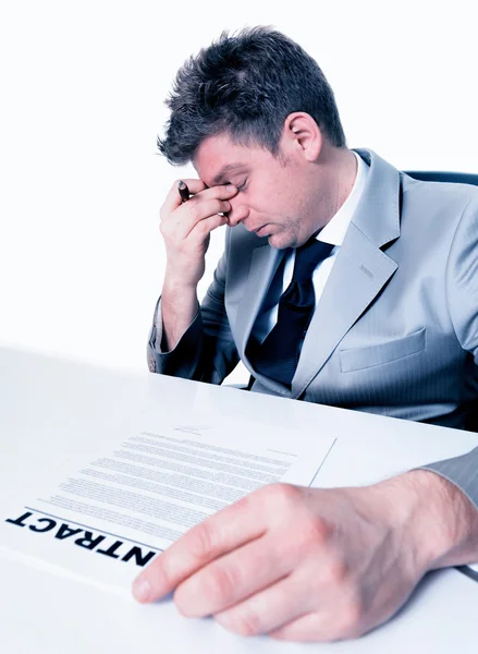 Tired businessman at the office — Stock Photo, Image