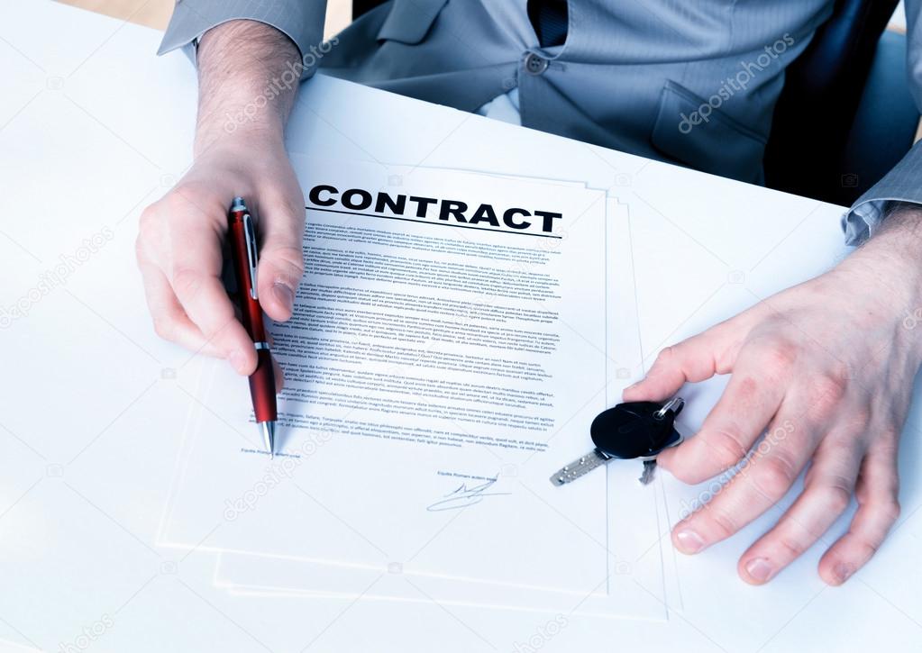 businessman invites to sign a business contract