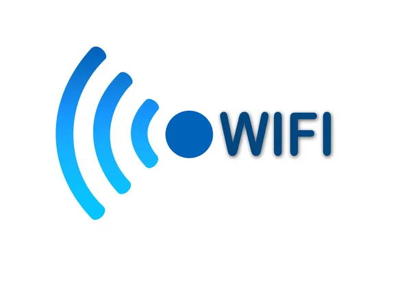 Ícone azul da rede Wi-Fi sem fio — Fotografia de Stock