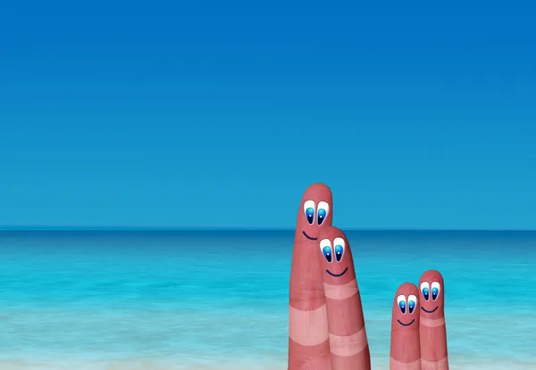 Opalanie ślad palca na plaży — Zdjęcie stockowe