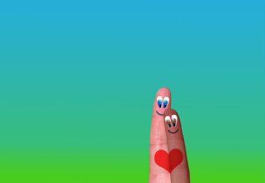 hoş çok kültürlü çift parmak bir ezbere bağlı