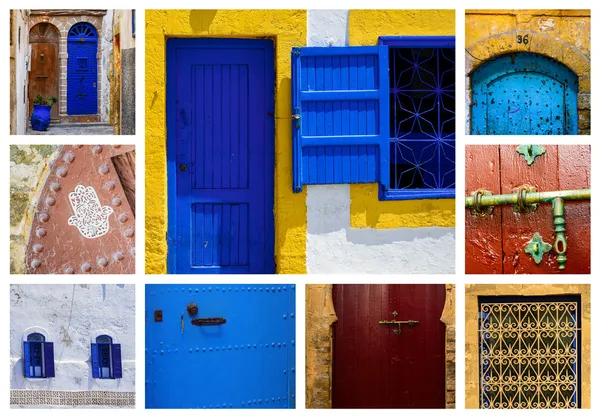 Παράθυρα και τις πόρτες που είναι ασιατικά στην medina — Φωτογραφία Αρχείου