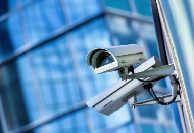 Security camera and urban video clipart