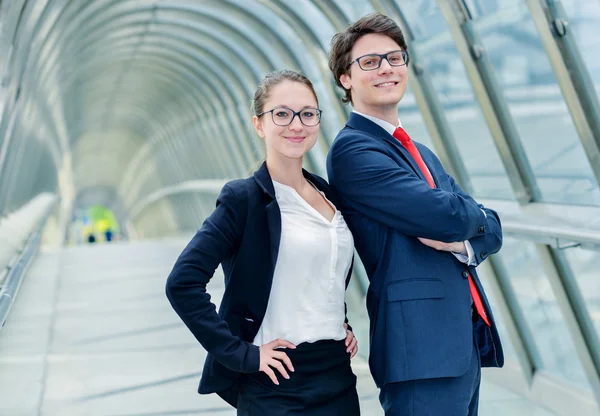 Expressive portrait Junior executives of company crossed arms — Stock Photo, Image