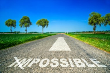 Possible word painted on asphalt road clipart