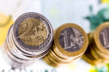 Single European currency decreasing clipart