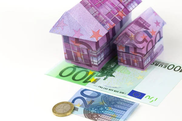 Euro-Banknoten und Münzen — Stockfoto