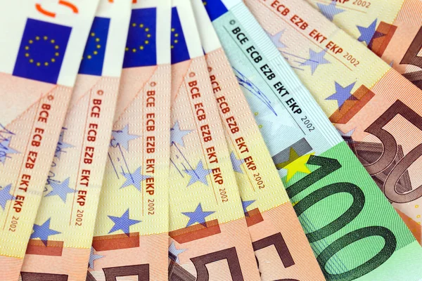 Muchos billetes en euros — Foto de Stock