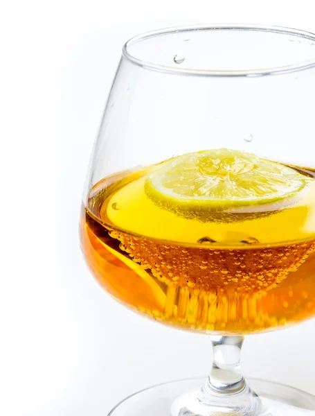 Limon on Alcohol glass — Stock Photo, Image