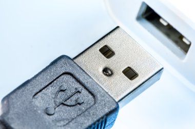 usb kablosu, üzerinde beyaz izole