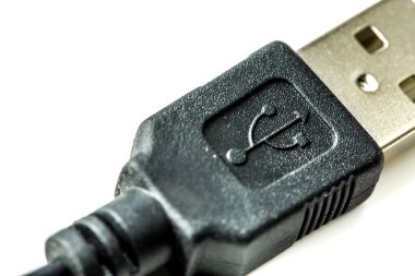 usb kablosu, üzerinde beyaz izole