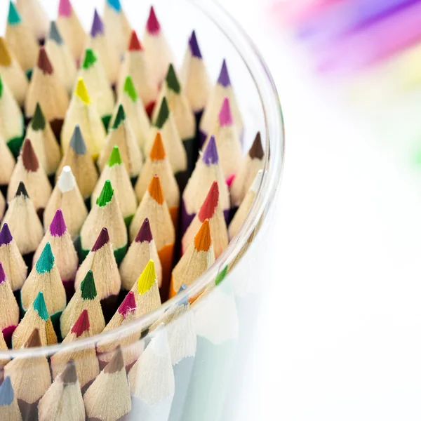 Close-up of multicolored crayon tips — Stock Photo, Image