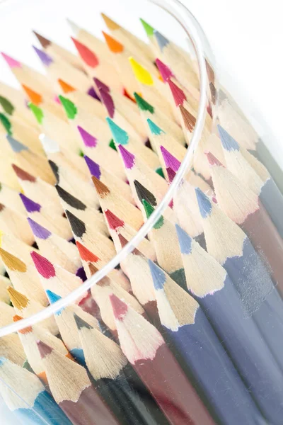 Primer plano de las puntas de crayón multicolores — Foto de Stock