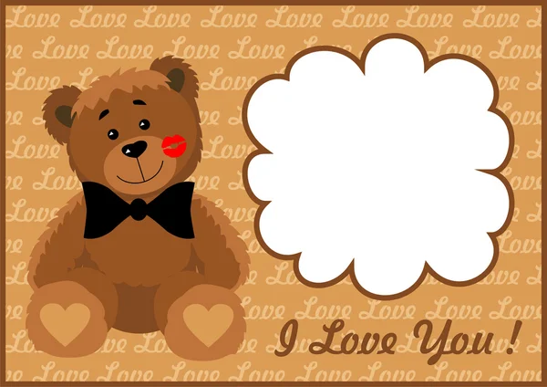 Frame in love bear Stock Illustration