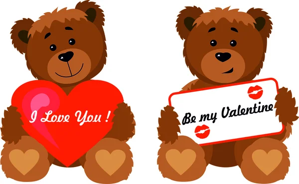 Bears valentine heart Stock Vector