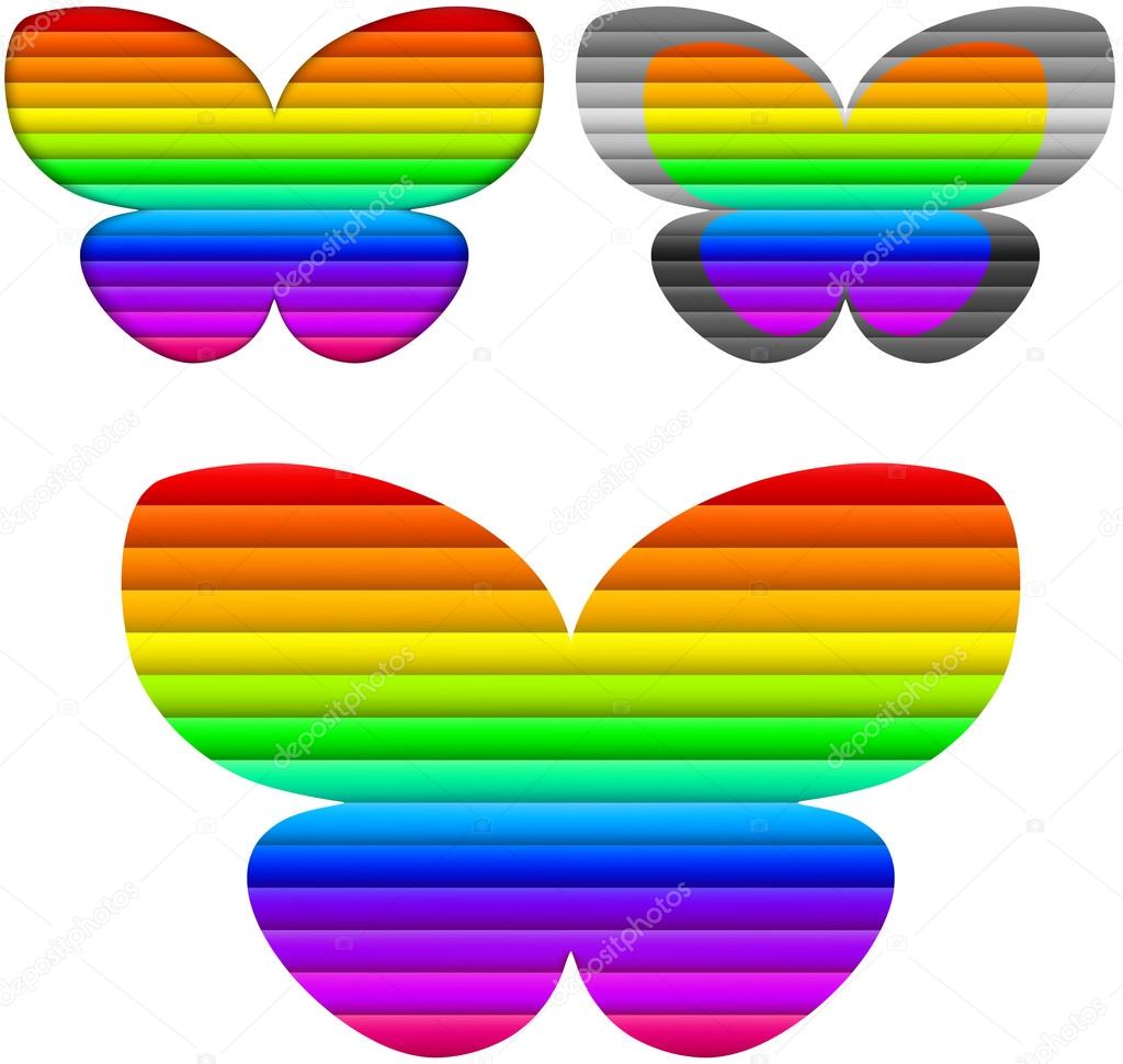 Vector abstract color butterfly created with a gradient mesh and blending mode