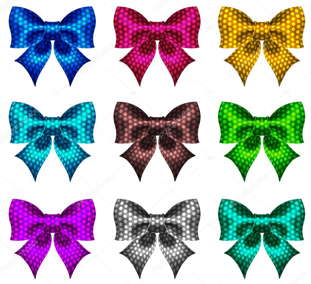 Set of textured bows