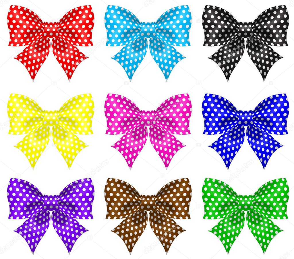 Bows with polka dot