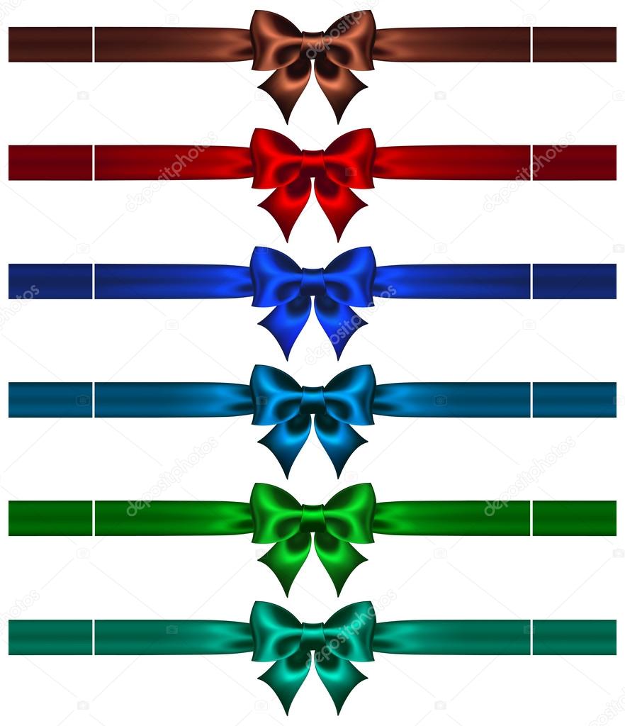 Bows with ribbons in dark colors