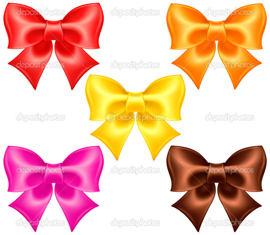 Silk bows in warm colors