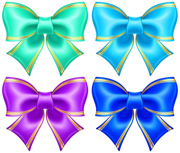 Altın kenar ile güzel renklerde ipek yay