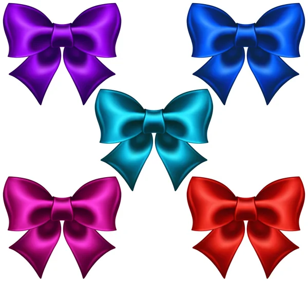 Silk colored bows — Stock Vector