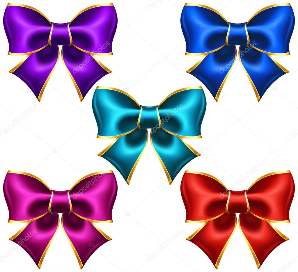 Holiday bows with gold border