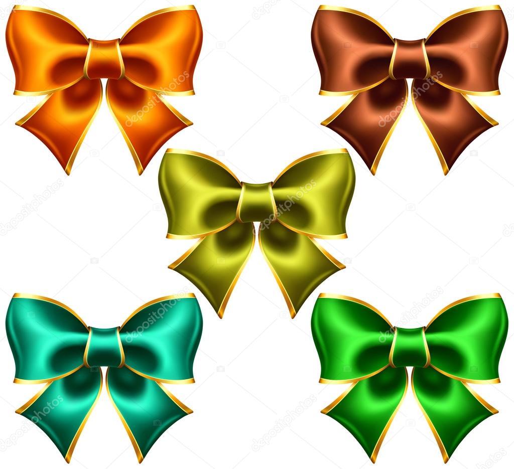 Holiday bows with gold edging
