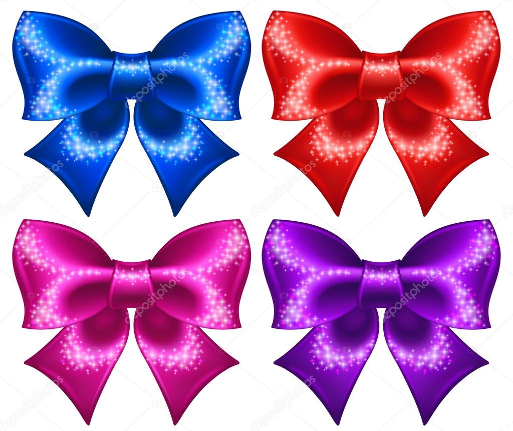 Festive bows with glitter