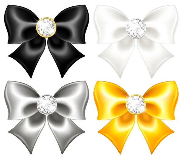 siyah ve Altın Pırlantalı ipek yay