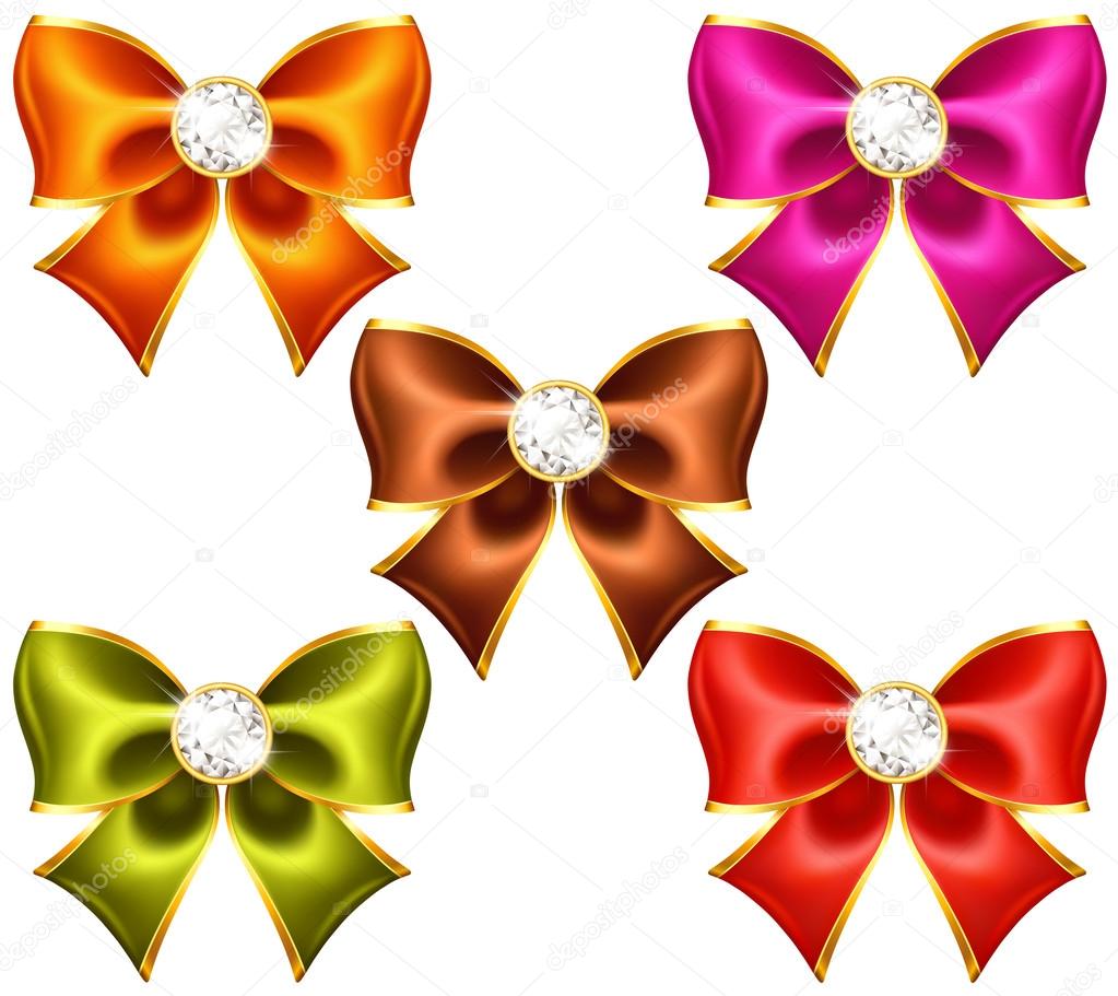 Holiday bows with diamonds