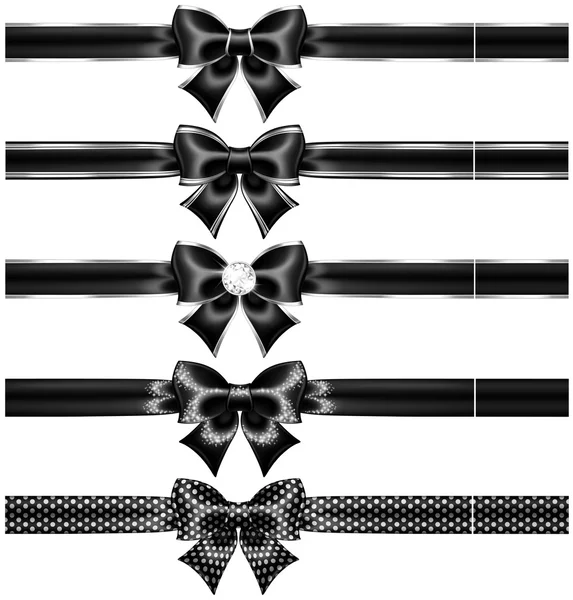 siyah, gümüş ve kurdeleler ile yay