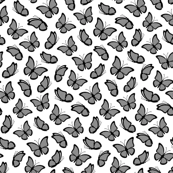 Motif Papillon Sans Couture Avec Ailes Radiales Demi Teintes Pour — Image vectorielle