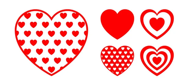 Geometric Flat Heart Contour Heart Pattern Texture Love Icon Vector — Stock Vector