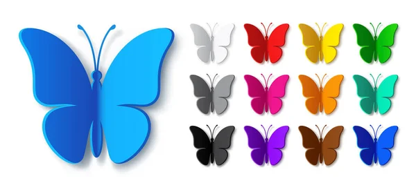 Colored Monarch Butterfly Silhouette Shadow Modern Vector Graphic Illustration Modern — Διανυσματικό Αρχείο
