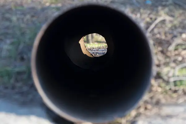 Kanalizasyon Borusu Koleksiyoncu Odaklanma — Stok fotoğraf