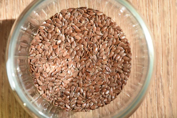 Сухие Семена Льна Льна Ингредиент Приготовления Диетической Пищи Вид Сверху — стоковое фото