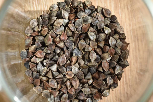 Dry Seeds Buckwheat Ingredient Making Soup Garnish View Culinary Background — Stockfoto