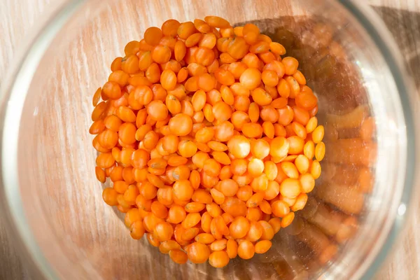 Dry Raw Orange Lentils Ingredient Making Soup Garnish View Culinary — Stockfoto