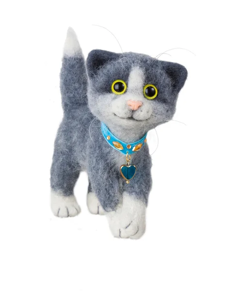 el yapımı fötr oyuncak kedi