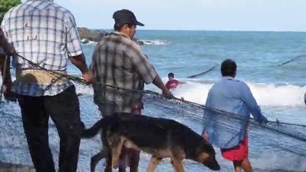 Artisanal Kolektivní Rybolov Playa Hermosa Mexiku Tradiční Nebo Soběstačný Rybolov — Stock video
