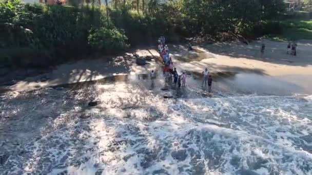 Perikanan Kolektif Artisanal Playa Hermosa Drone Udara Kegiatan Perikanan Tradisional — Stok Video