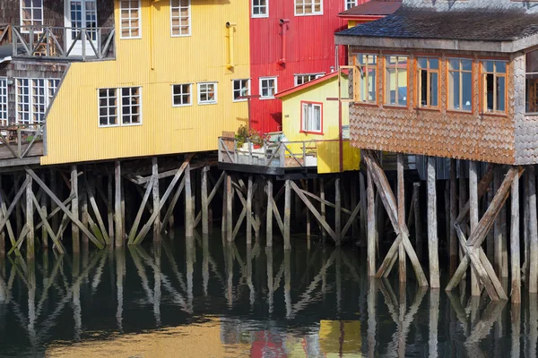 Houses on stilts in Castro — Stock Photo, Image