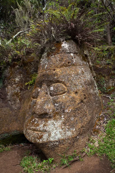 Scultura in pietra sull'isola di Floreana — Foto Stock