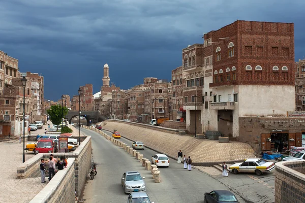 Kilátás nyílik az utcára, Jemenben — Stock Fotó