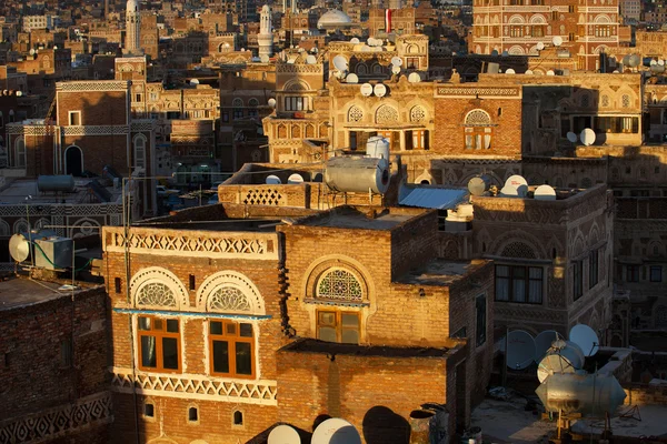 Puesta de sol sobre el Sanaa —  Fotos de Stock
