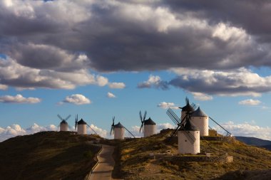 Windmills in Spain clipart