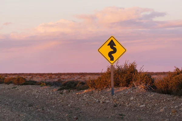 Road sign in the pampas — Stock Photo, Image