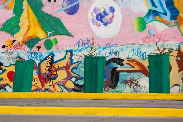 Graffiti op de muur. Chili, Patagonië — Stockfoto