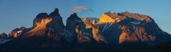 Sunset in the national park Torres del Paine — Stock Photo, Image
